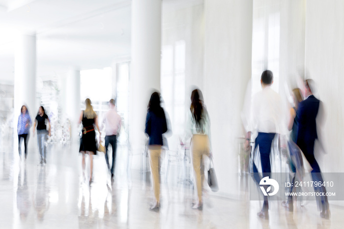 group of people in the lobby business center