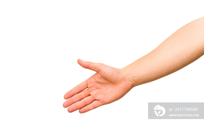 caucasian hands gesturing isolated on a white background