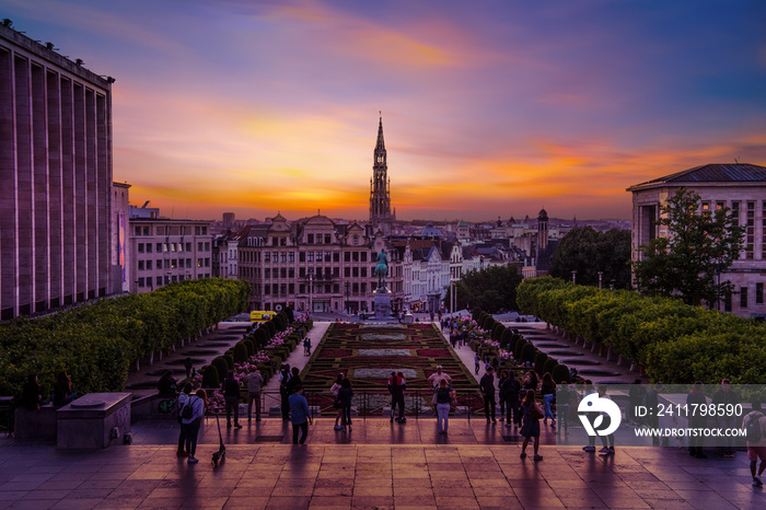 The park Mont des Arts in Brussels, Belgium