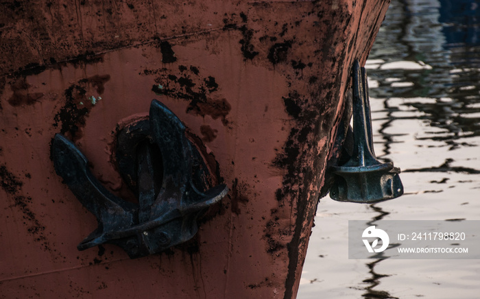 Anchor of old rusty boat