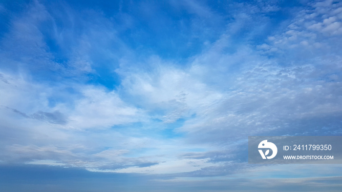 beautiful blue sky with cirrus clouds