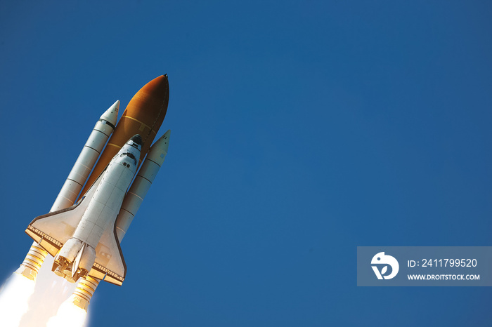 Rocket launch into dramatic sky. The elements of this image furnished by NASA.