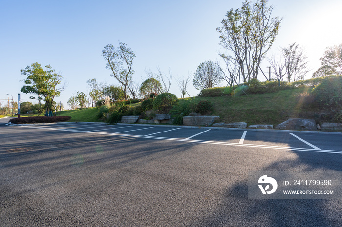 parking lot in city park