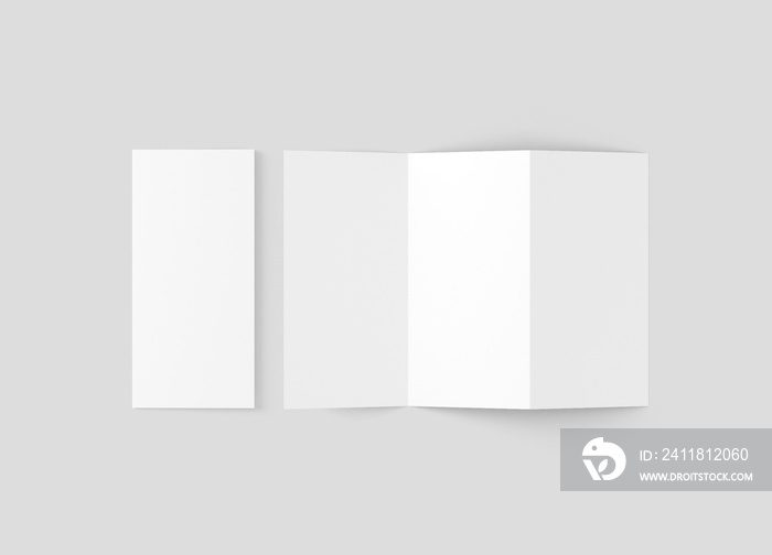 A4 A5 Trifold Z Fold Brochure White Blank Mockup