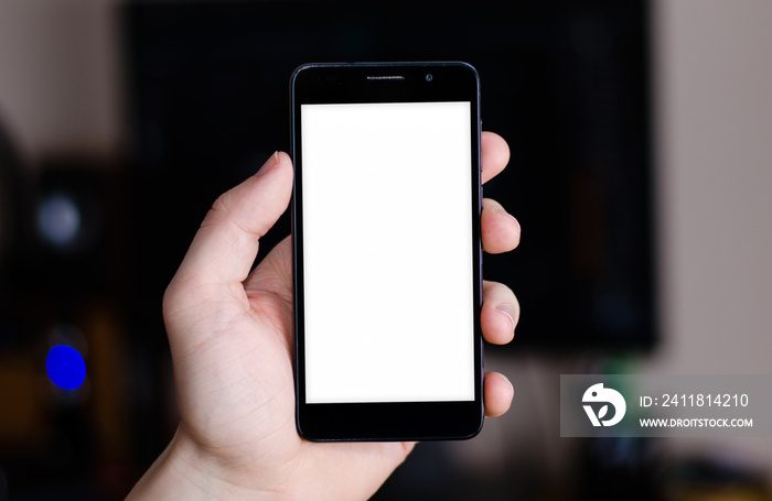 Black Smartphone Display Mockup Closeup