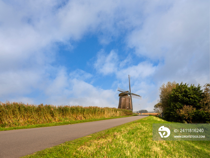 Windmill in the Beemster, Noord-Holland province, The Netherlands