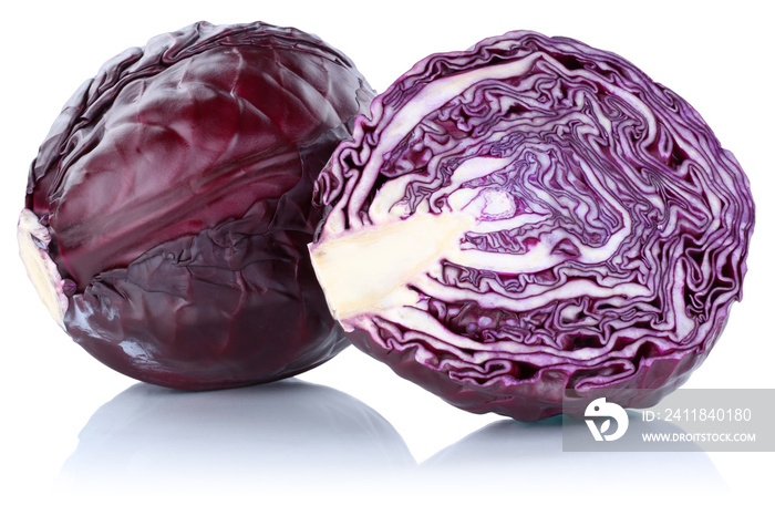 Blaukraut Rotkohl Kraut Kohl geschnitten Gemüse Freisteller fre