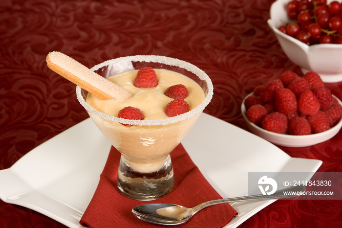 Zabaglione with a biscuit