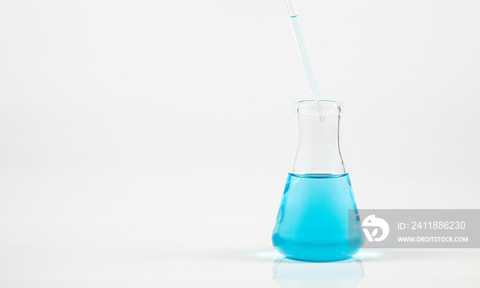 blue science test tube on white background,Laboratory,