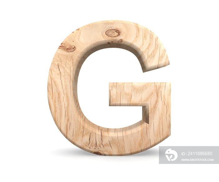 3D decorative wooden Alphabet, capital letter G