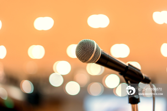 Microphone in meeting room for a conference