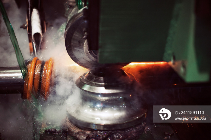 Close up of machinery in factory