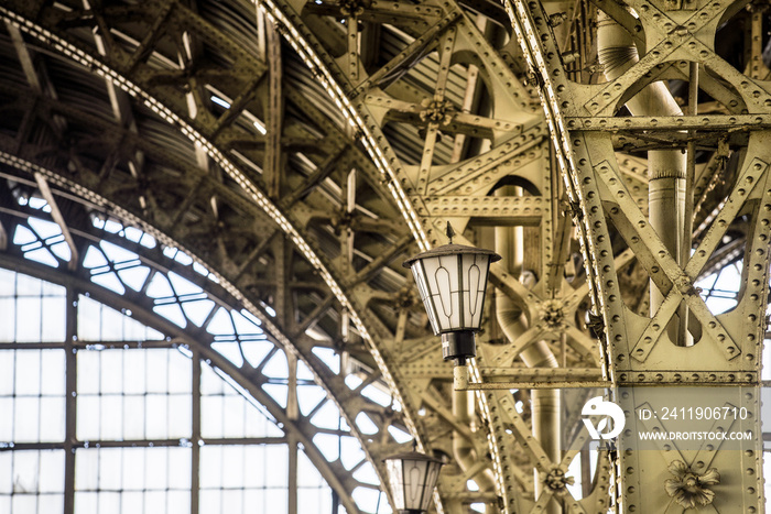 Close-up view of the Vitebsky railway station. Saint Petersburg, Russia