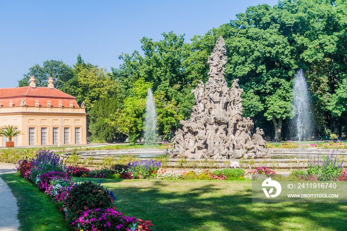 Fountain at the Palace Garden (Schlossgarten) in Erlangen, Germany