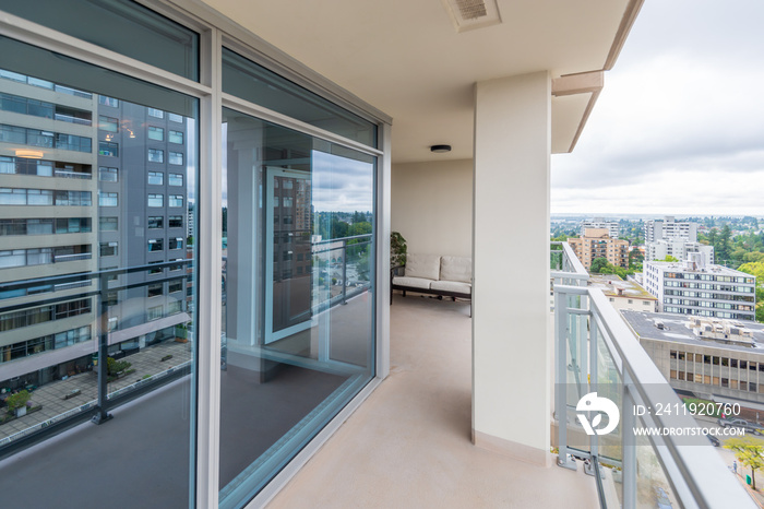 Empty balcony or veranda in a modern house or apartment.