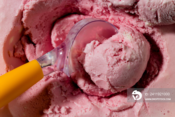 Ice cream scoop in a spoon