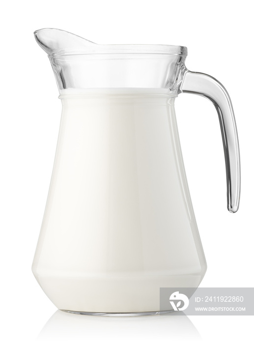 milk in glass jug