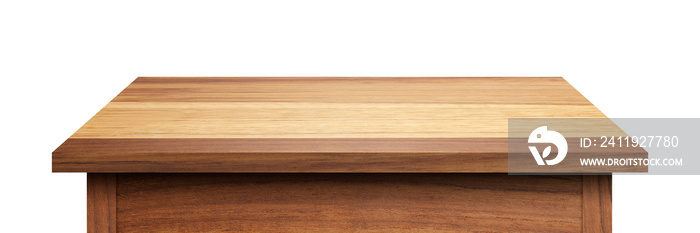 由旧松木制成的空桌子，隔离在白色背景上，用于展示或产品