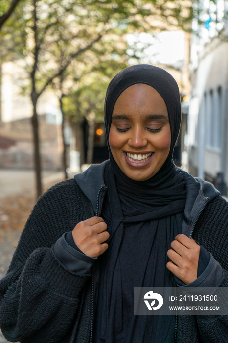 Portrait of young woman wearing�hijab