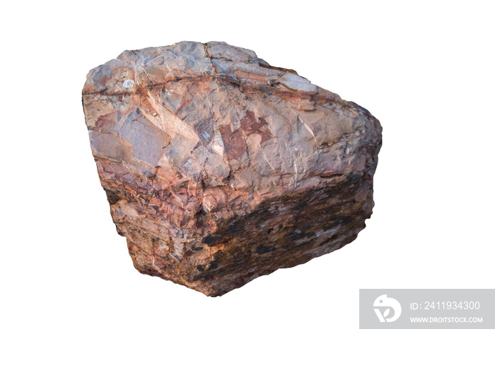 Chert rock isolated on white background with clipping path.