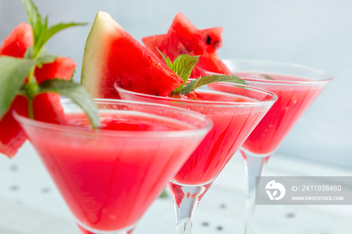 Cold watermelon cocktails