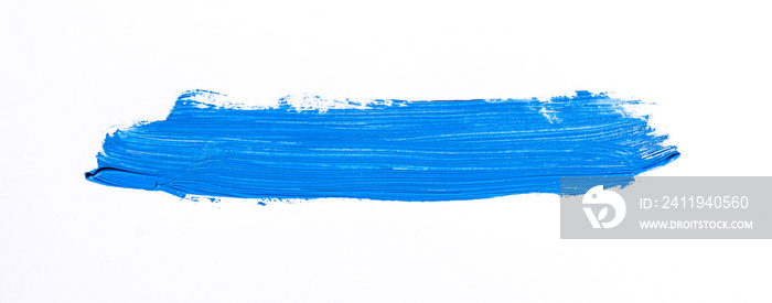 在白色背景上隔离的蓝色画笔笔划