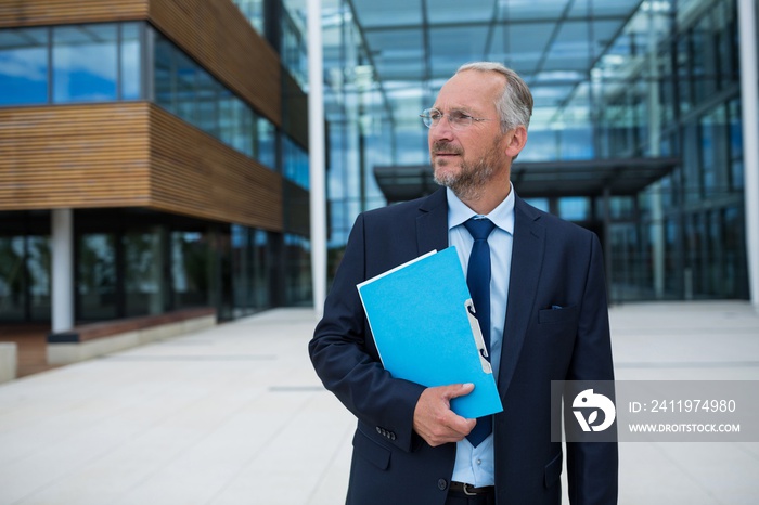 Businessman carrying an official file