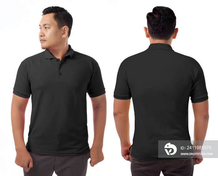 Black Collared Shirt Design Template