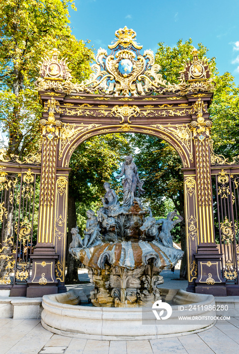 Fountain of Neptune by Barthélémy Guibal in Nancy, France, Europe