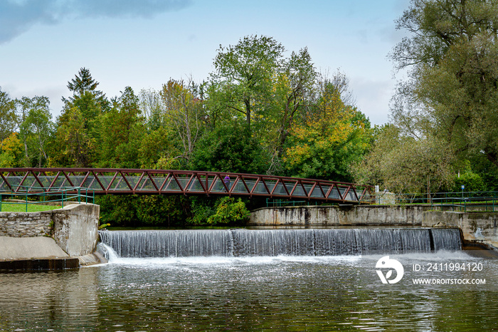 Speed River Dam in the  Riverside Park, Guelph, Ontario, Canada