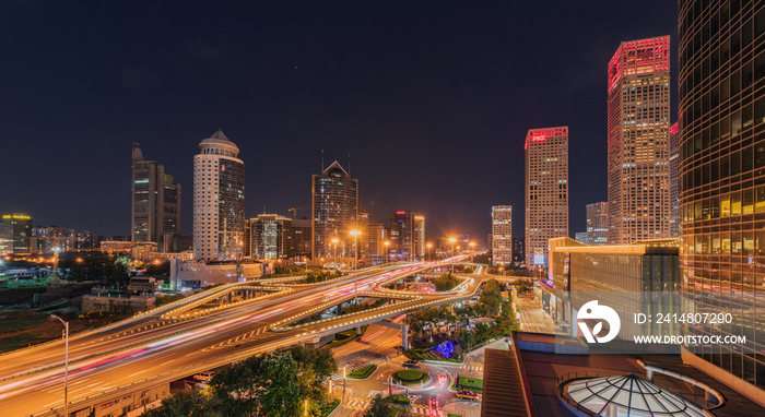 北京国贸桥夜景