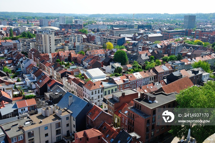 View over Leuven Town Center from the University Library Tower in Leuven (Louvain), Belgium