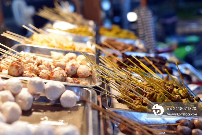 Traditional indonesian street food on tropical island Belitung, Indonesia