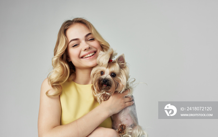 young woman with dog