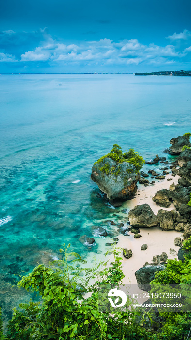 Rock on Impossible Beach in Evening Light, Bali Indonesia