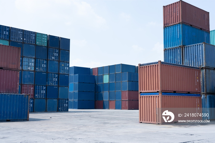 View of Stack of Containers at Carog Container Logistics Industry Site