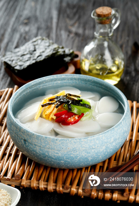 Tteokguk, Korean Traditional Soup Made from Sliced Rice Cake and Broth, Served at Seollal Day or New