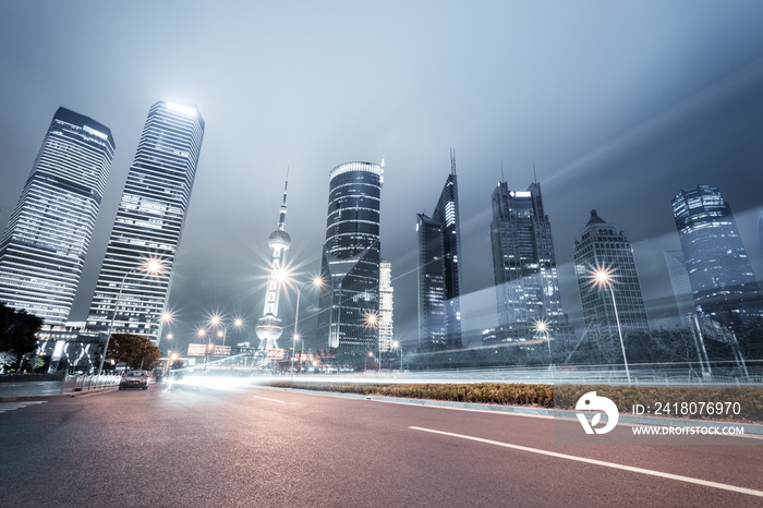 night scene of shanghai