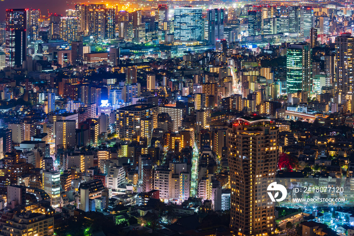 Tokyo city at twilight, Japan