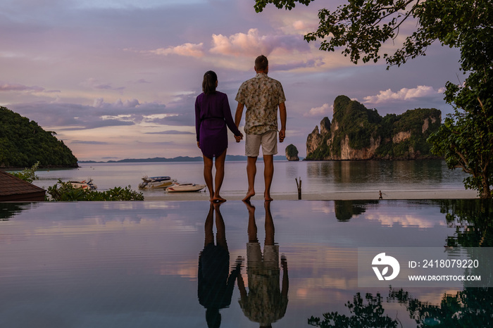 Koh Phi Phi Thailand，Turquoise clear water Thailand Koh Pi Pi，Koh Phi-Phi D的风景鸟瞰图