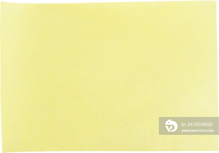 Yellow post note paper sticker isolated