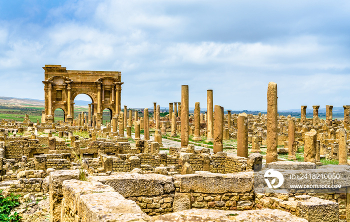 Timgad，阿尔及利亚一座罗马柏柏尔城市的废墟。