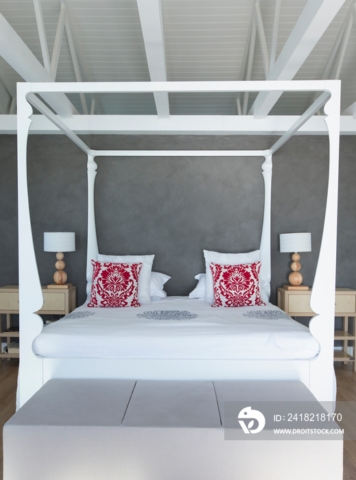 Canopy bed in luxury bedroom