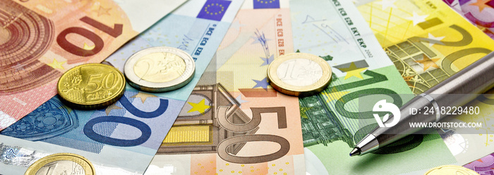 欧元纸币-横幅
