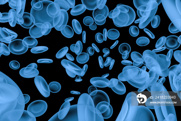 x ray red blood cells isolated on black