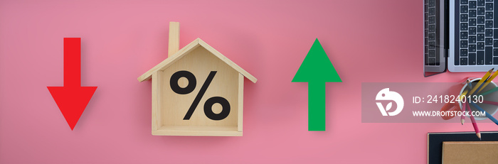 Mortgage rates business concept of investment housing  real estate interest rates