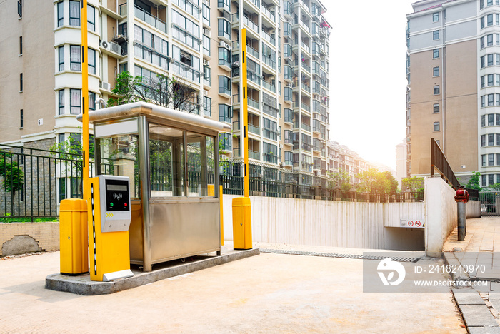 Tollbooth in underground car park