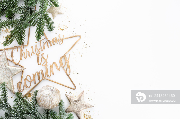 Christmas is coming - poster or postcard design.