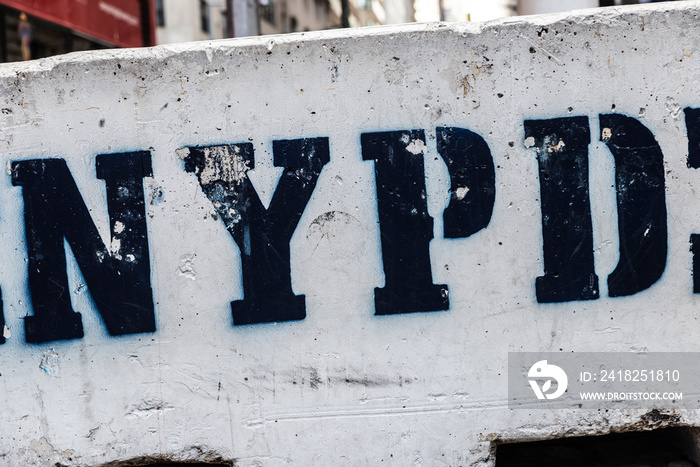 Sign of the NYPD in New York City, USA