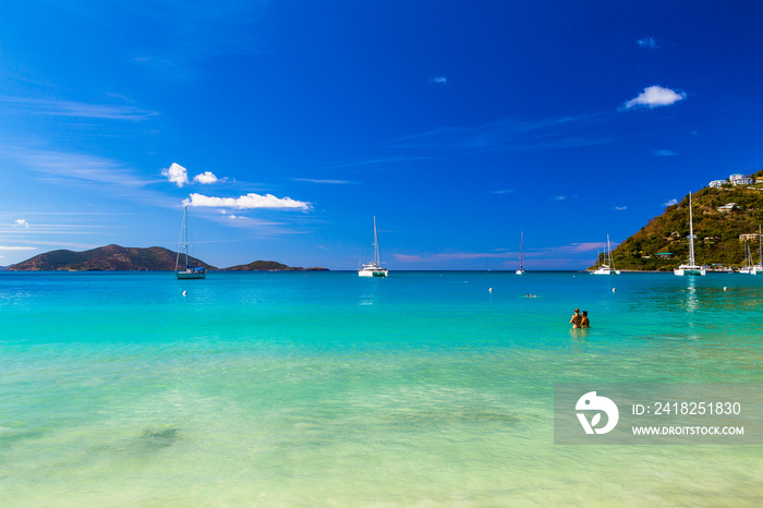 Wunderschöne Traumstrand auf Tortola. Karibik.